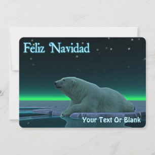 Feliz Navidad - Ice Edge Polar Bear Holiday Card