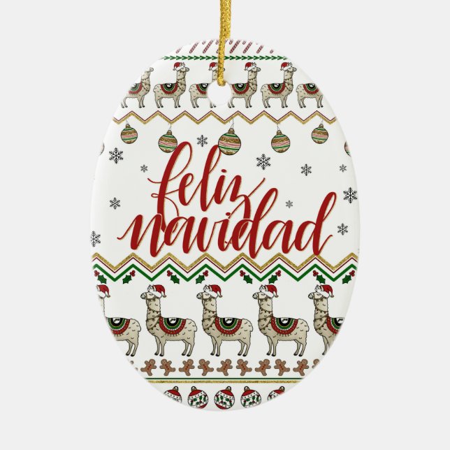 Feliz Navidad / Joyeux ornement de Noël (Devant)