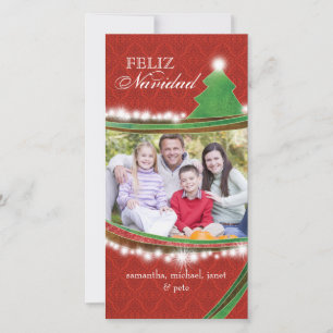 Feliz Navidad Joyous Christmas Family Photo Holiday Card
