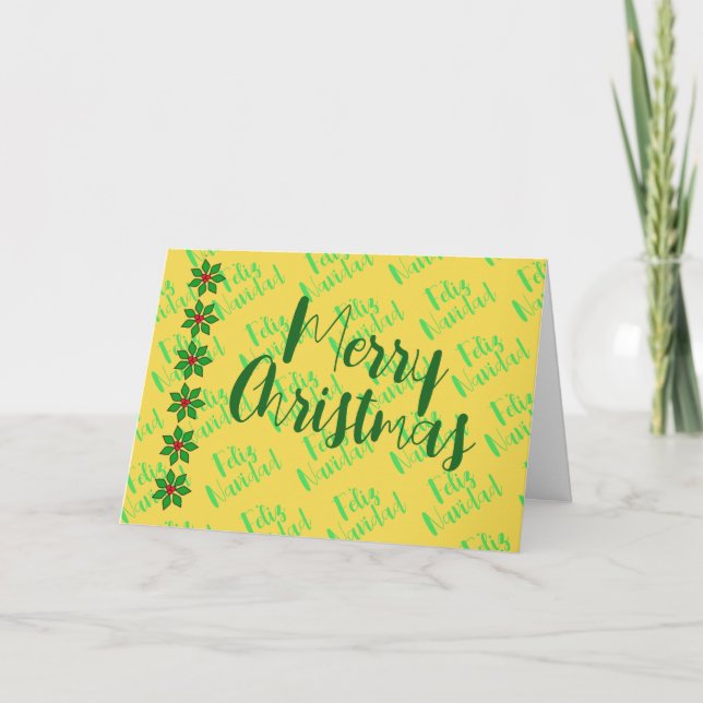 Feliz Navidad Latin American Christmas Holiday Card (Front)