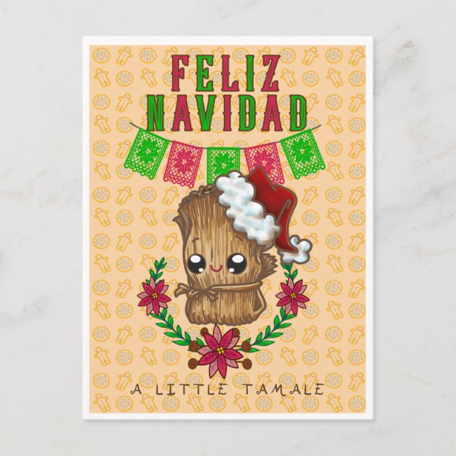 Feliz Navidad -Little Tamale (yellow) Postcard (Front)