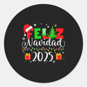 Feliz Navidad Matching Family Spanish Christmas Me Classic Round Sticker
