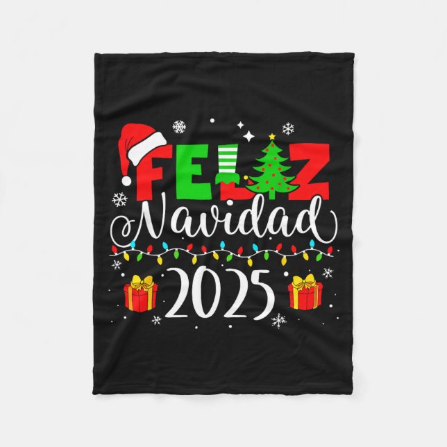 Feliz Navidad Matching Family Spanish Christmas Me Fleece Blanket (Front)