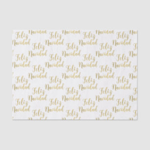 Feliz Navidad Merry Christmas Gold Holiday Tissue Paper