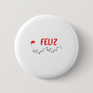 Feliz Navidad Merry Christmas Xmas Lights Pyjamas  2 Inch Round Button