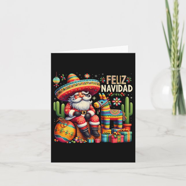 Feliz Navidad Mexican Funny Christmas Santa Festiv Card (Front)