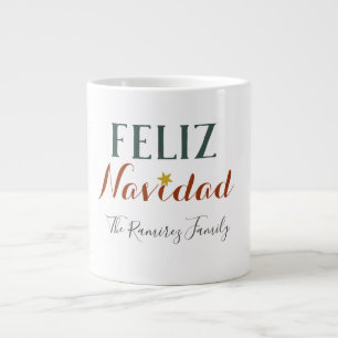 Feliz Navidad minimalist Christmas star holiday Large Coffee Mug