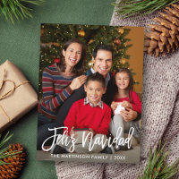 Feliz Navidad Modern Brush Script Family Photo