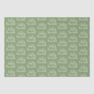 Feliz Navidad  Modern  Green Christmas Holiday   Tissue Paper