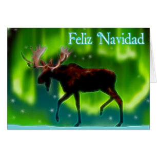 Feliz Navidad - Northern Lights Moose