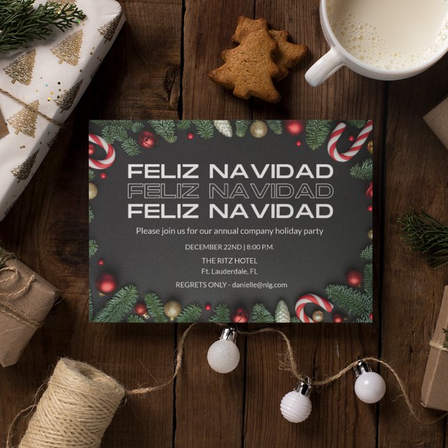 Feliz Navidad Office Company Christmas Party  Invitation (Feliz Navidad Office Company Christmas Party Invitation)