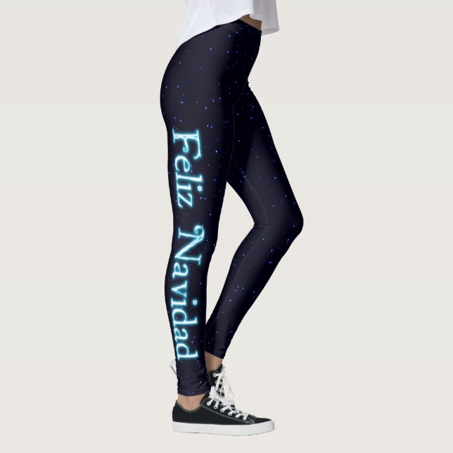 Feliz Navidad On Stars Leggings (Right)