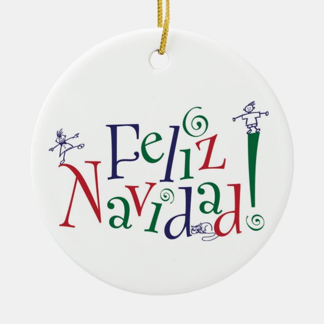 Feliz Navidad Ornament (Front)
