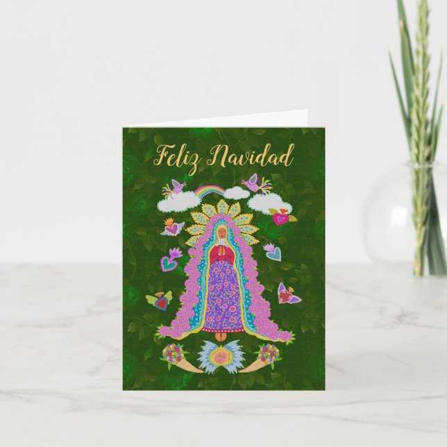 Feliz Navidad Our Lady of Guadalupe note card (Front)