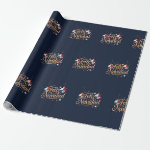 Feliz Navidad Panama Gold Christmas Wrapping Paper