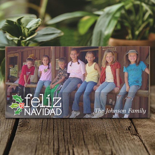 Feliz Navidad - Panoramic or Horizontal Photo Holiday Card (Create A Personal Holiday Photo Card)