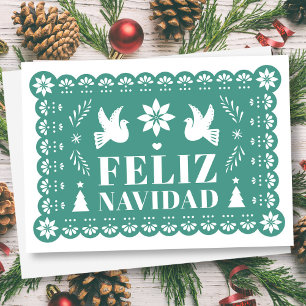 Feliz Navidad Papado Carte de Noël Style Picado