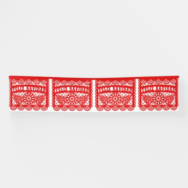 Feliz Navidad Papel Picado Banner (Horizontal)