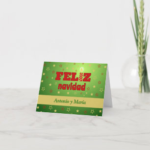 Feliz navidad personalised stars - spanish holiday card