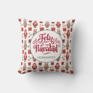 Feliz Navidad Personalized Throw Pillow