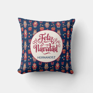 Feliz Navidad Personalized Throw Pillow