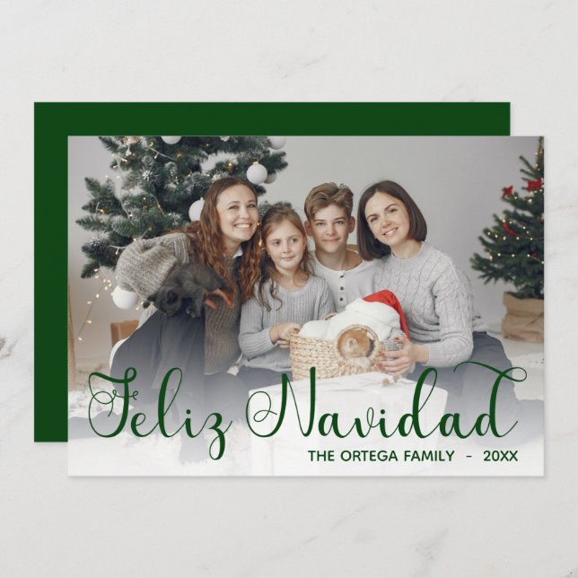Feliz Navidad Photo Holiday Card (Front/Back)