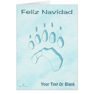 Feliz Navidad - Polar Bear Paw Print