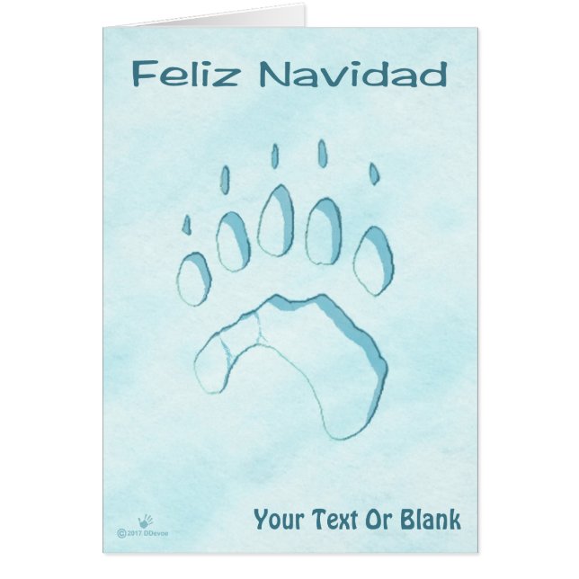 Feliz Navidad - Polar Bear Paw Print (Front)