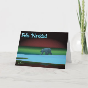 Feliz Navidad - Polar Lights Polar Bear Holiday Card