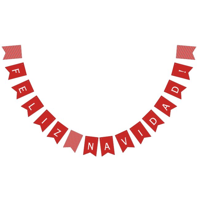Feliz Navidad Red and White Bunting Flags (All)