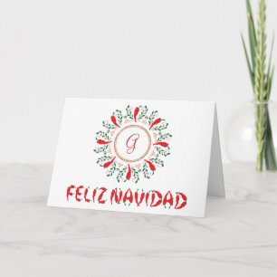 Feliz Navidad Red Chile Pepper Holiday Card