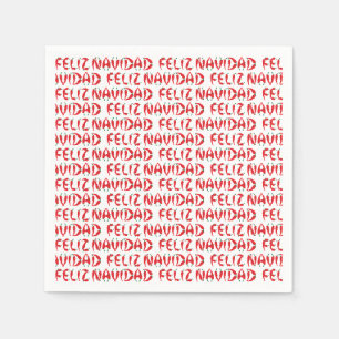 Feliz Navidad Red Chile Pepper Napkin