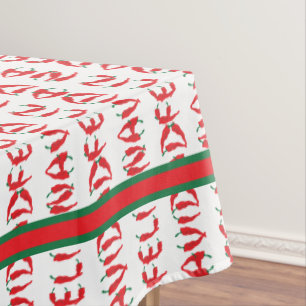 Feliz Navidad Red Chile Pepper Tablecloth