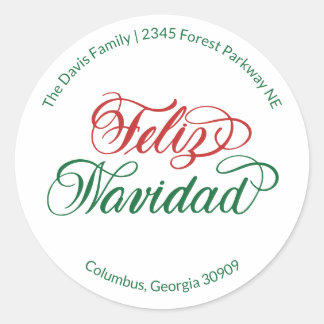 Feliz Navidad Return Address Sticker 