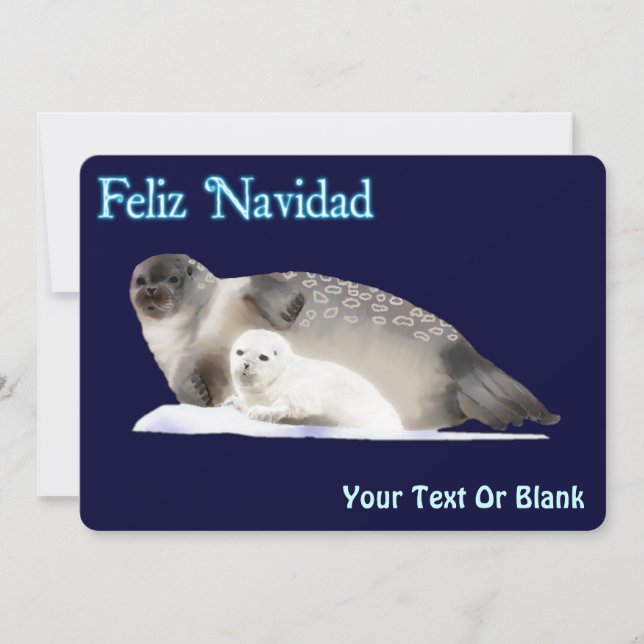 Feliz Navidad - Ringed Seal Holiday Card (Front)