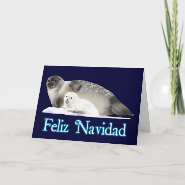 Feliz Navidad - Ringed Seal Holiday Card (Front)