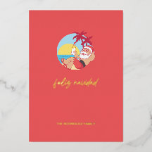 Feliz Navidad Santa  Holiday Card