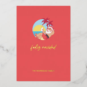 Feliz Navidad Santa Holiday Card