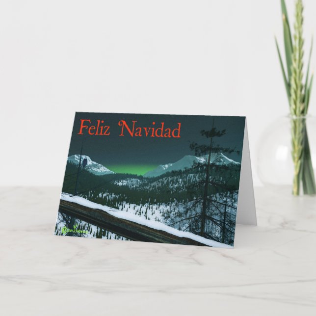 Feliz Navidad - Silent Night Holiday Card (Front)