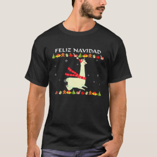 Feliz Navidad Singing Llama Christmas Present T-Shirt