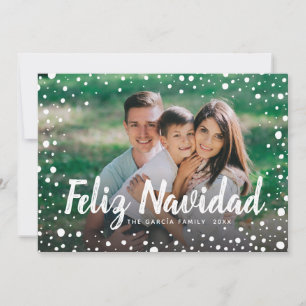 Feliz Navidad Snow   Holiday Greeting Photo Card