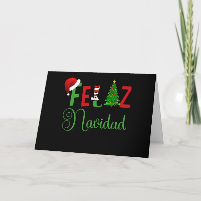 Feliz Navidad Spanish Christmas Card (Front)