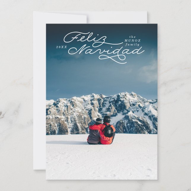 Feliz Navidad, Spanish Christmas Card, photo card (Front)