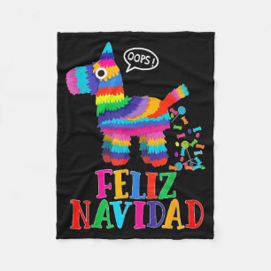 Feliz Navidad Spanish Christmas Funny Mexican Nata Fleece Blanket