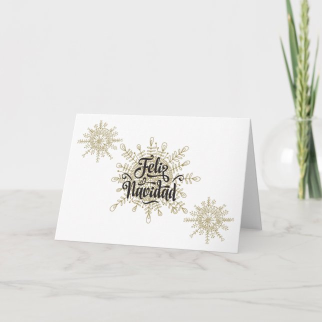 Feliz Navidad Spanish Christmas Holiday Card (Front)