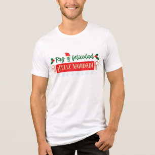 Feliz Navidad Spanish Christmas Holidays Tri-Blend Shirt