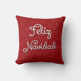 Feliz Navidad Spanish Christmas Pillow