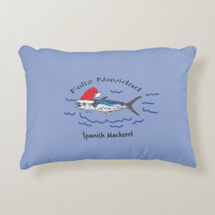 Feliz Navidad Spanish Mackerel Decorative Pillow
