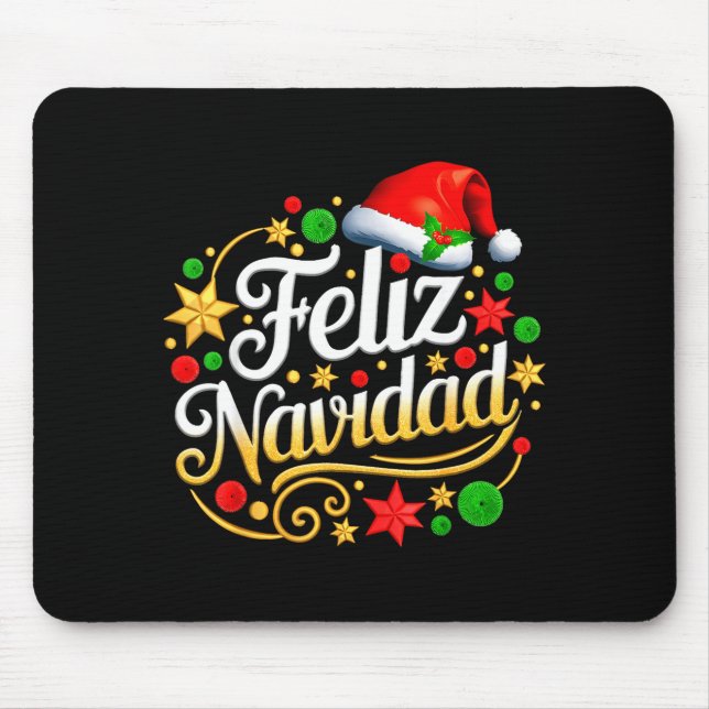 Feliz Navidad Spanish Mexican Christmas Xmas Holid Mouse Pad (Front)