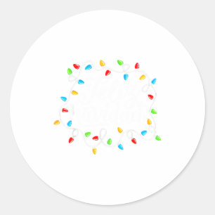 Feliz Navidad Spanish Mexican Christmas Xmas Light Classic Round Sticker